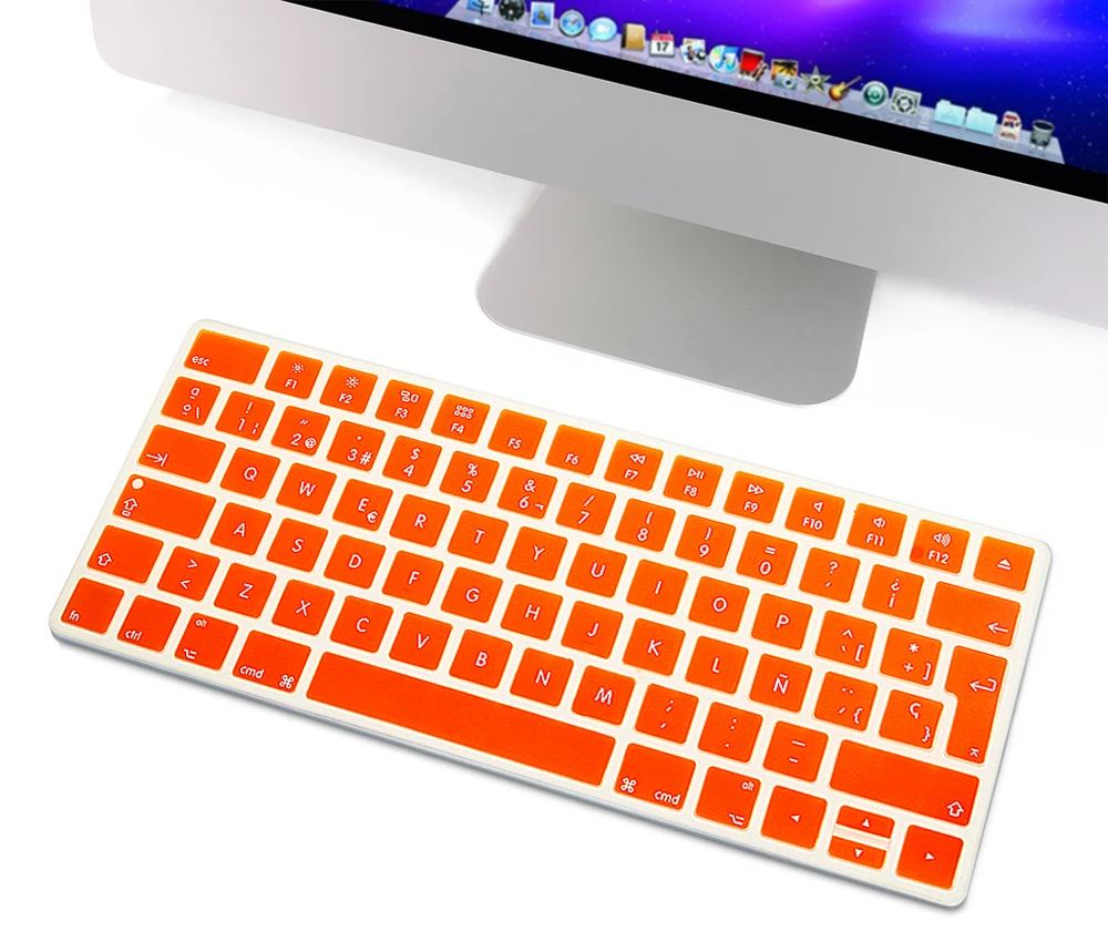 Orange HRH Slim ESP испанская клавиатура крышка силиконовая кожа для Apple Magic Беспроводная Bluetooth клавиатура MLA22LL/A(A1644, выпущена - Цвет: Orange
