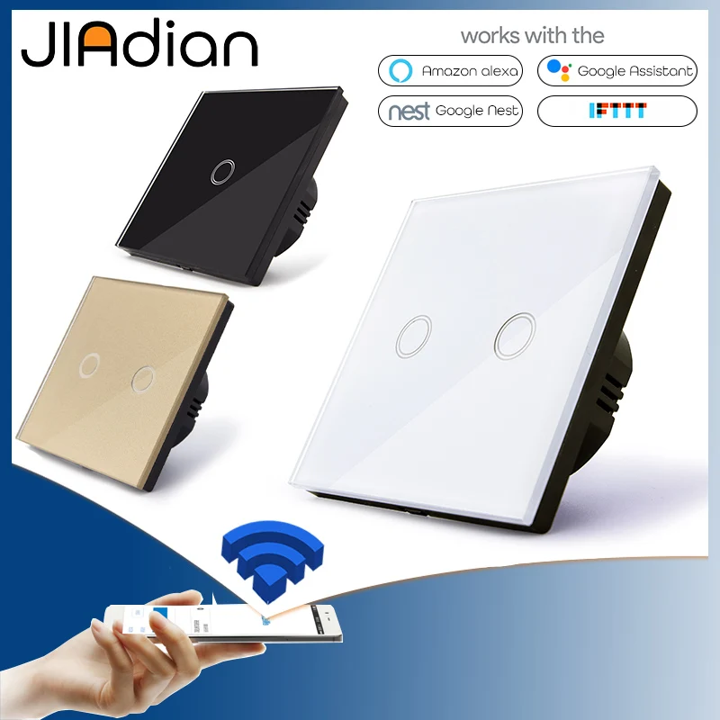 JIADIAN сенсорный выключатель Умный света панель настенный 1/2/3 банда wifi стандарт ЕС