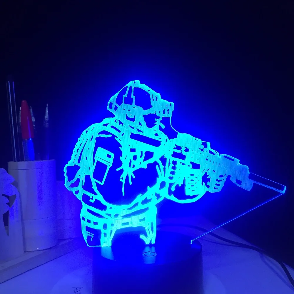 3D Настольный светильник светодиодный Новинка Акриловые солдат армии USB рисунок