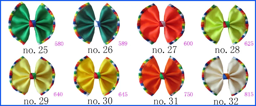 

50 BLESSING Good Girl 3.25" Selvage Fan Hair Bow Clip Colorful Accessories