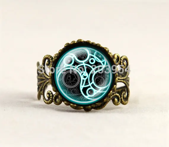 1 шт./лот кольцо Доктор Кто из Великобритании латунные стеклянные кольца мужские