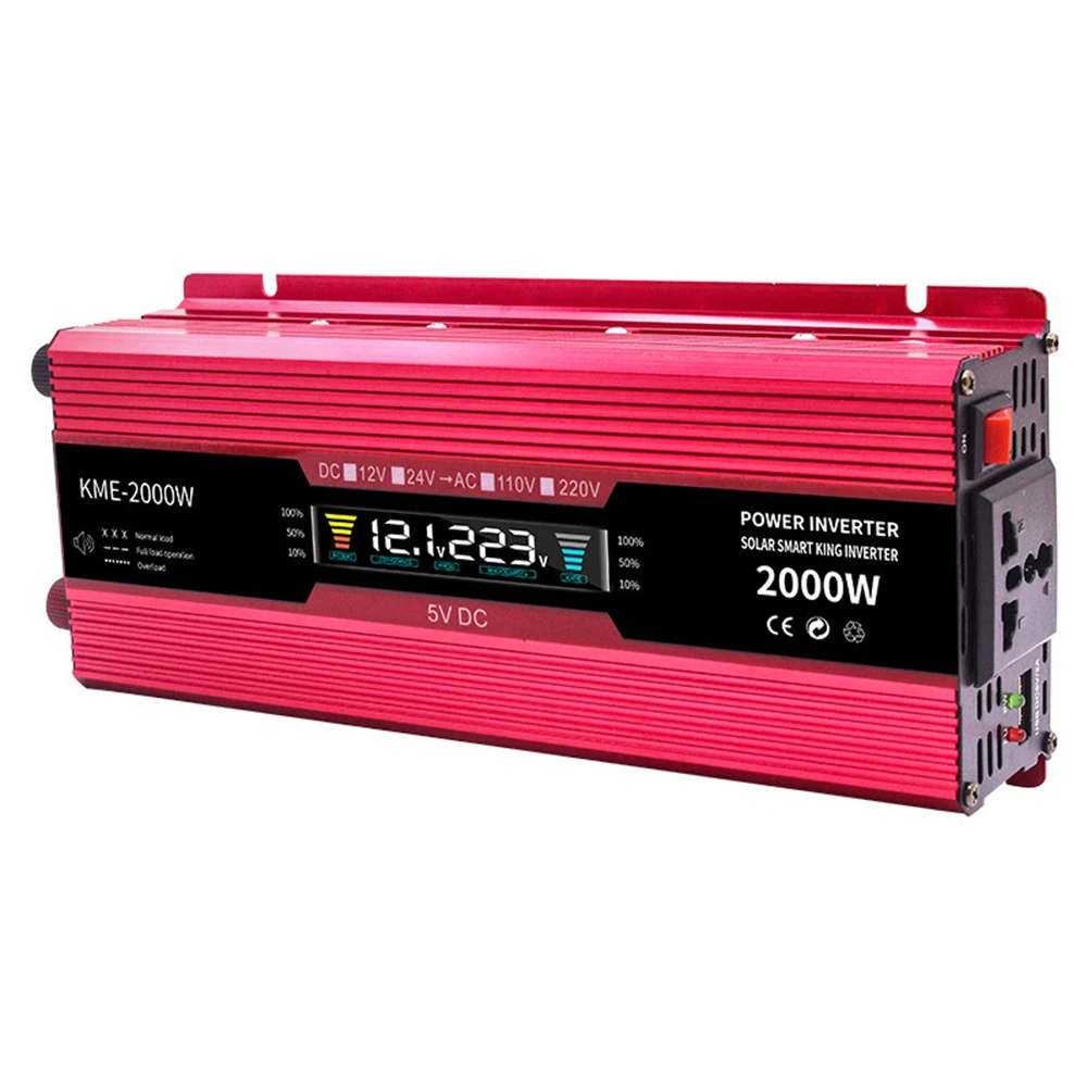 2000 Вт ЖК дисплей Автомобильный инвертор питания источник Dc12v 24v к Ac220v цифровой