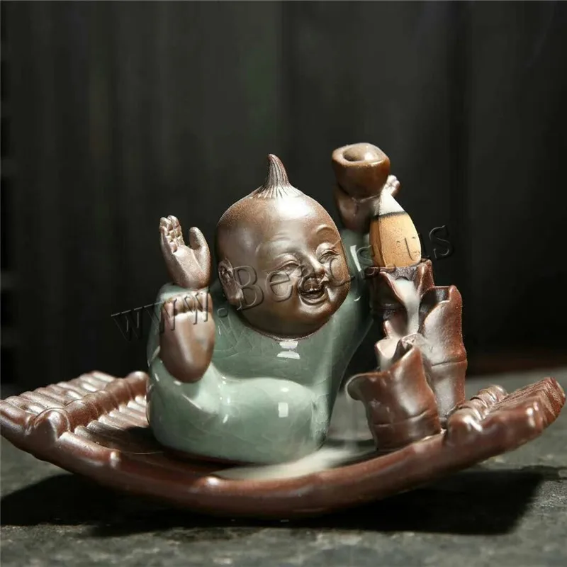The Little Monk Backflow Incense Burner Smoke Waterfall Sticks Holder Bakhoor Home Decor Meditation Zen Censer | Дом и сад
