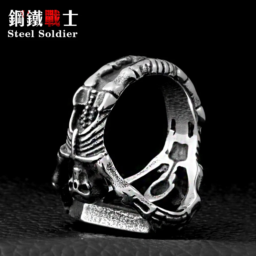 Мужская бижутерия из нержавеющей стали Прямая продажа с фабрики|steel skull ring|skull
