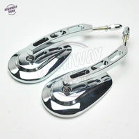 chrome motorcycle mirror moto rearview mirrors hollow styling case for harley touring road king glide vrscaw v rod 883 1200