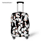 Водонепроницаемый Дорожный Чехол для багажа twoheart sgirl с принтом пингвина, эластичный чехол для чемодана на колесиках, защитный чехол для багажа, аксессуары на заказ