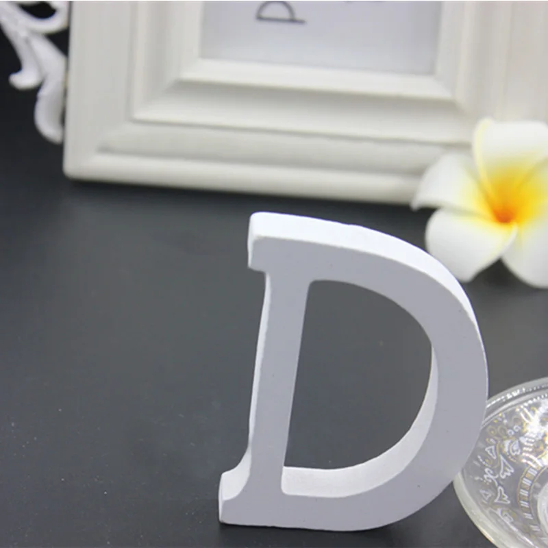 3D белая деревянная буква Английский алфавит DIY Индивидуальное Имя Дизайн Искусство ремесло свободно стоящее сердце Свадебный домашний декор
