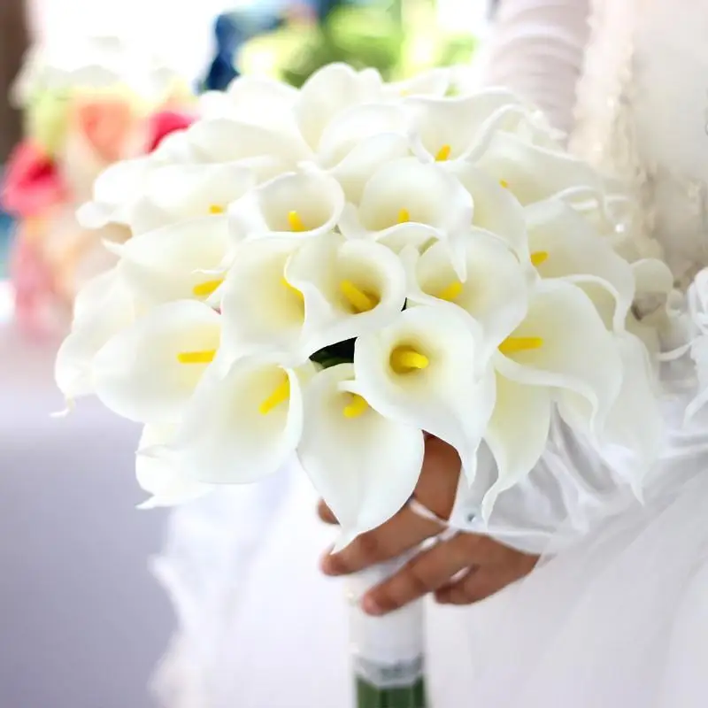 

Latex Mini Calla Lily Flower Decorative Flower Picasso Artificial Real Touch Flowers For Wedding Party Decoration