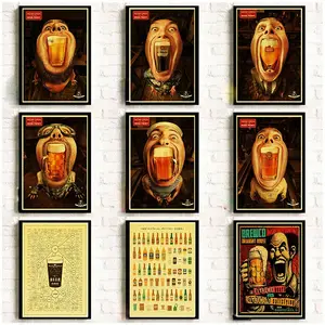 Ледяной интересный постер с пивом человек художественная живопись Бар Паб Клуб домашние декоративные Ретро наклейки на стену креативные постеры