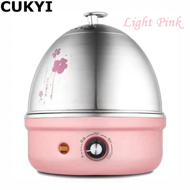 Light pink CUKYI 380 Вт 220 В/50 Гц 7 яиц различные цвета многофункциональный электрический котел из нержавеющей стали мини-пароварка кухонный инструмент для приготовления пищи - Цвет: Light pink