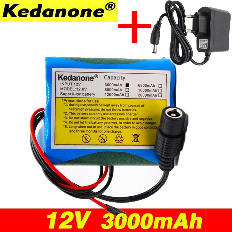 Новый 12 V 3000 mAh 18650 литий ионный аккумулятор для камеры видеонаблюдения и т. д. 3