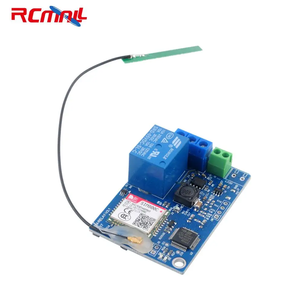 1-канальный релейный модуль RCmall SMS GSM пульт дистанционного управления SIM800C STM32F103CBT6 - Фото №1