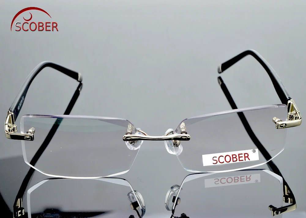 Очки для чтения без оправы с резными краями = SCOBER Роскошные ульсветильник кие из