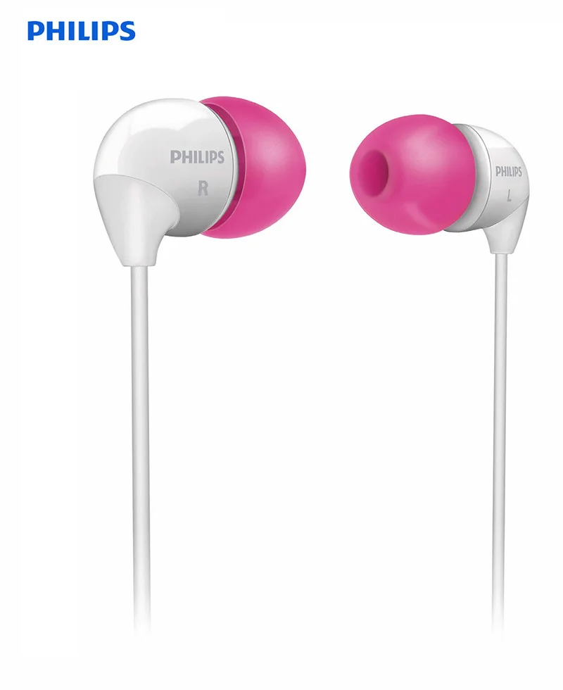 White-Red Оригинальные наушники-вкладыши Philips SHE3501, наушники-вкладыши 3,5 мм, проводные спортивные наушники Conteol, наушники с супер басами для Xiaomi LG huawei - Цвет: White-Red