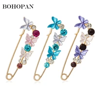 alloy rhinestone brooch for women butterfly colour crystal brooches pins elegant female jewelry suit scarf buckle cloth bijoux
