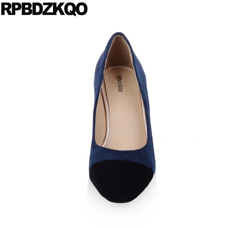 Женские замшевые туфли на квадратном каблуке размеры до 43|square toe|high high heelssquared shoes |