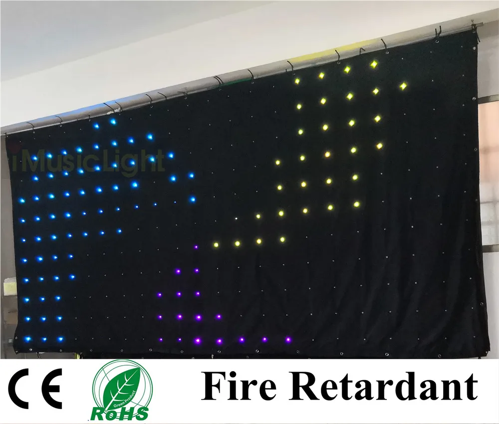 2 шт. P18 м x 4 Светодиодная ткань DMX светодиодная световая занавеска RGB сценическая