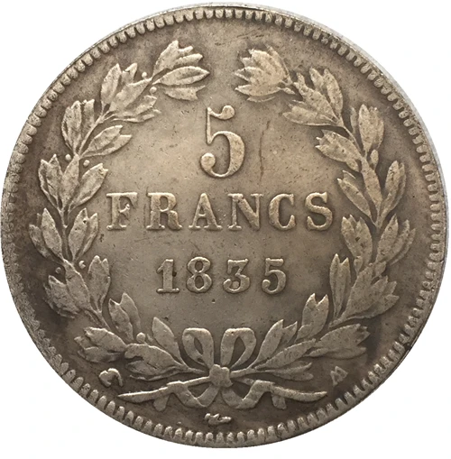 

1835 Франция 5 F копия монет бесплатная доставка