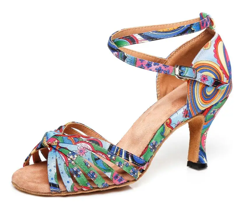 blue heel 6cm Латиноамериканские бальные танцы обувь дамы Salas обувь джаз Профессиональная Обувь для танцев латинские танцевальные туфли мягкая подошва Новинка JuseDanc - Цвет: blue heel 6cm