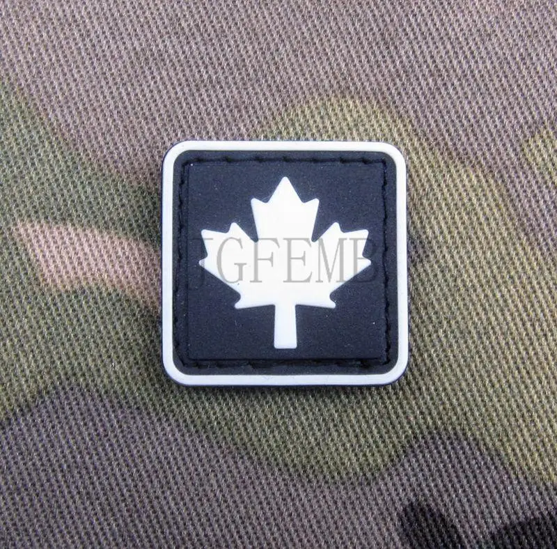 Светящийся канадский красный кленовый флаг 3D ПВХ патч мягкий корпус маленький