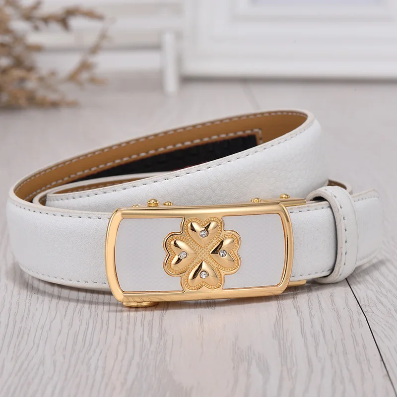 Ремень из натуральной кожи Женский дизайнерский пояс модный двусторонний с