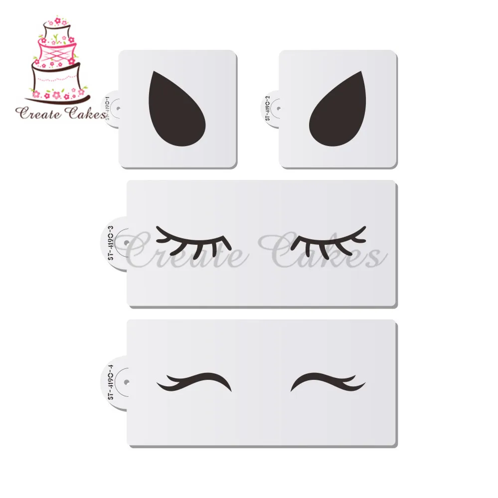 

Unicorn Eyes & Ears Decorating Cookie Stencil Set, Stencil for Cupcake decorating,Stencil Set, Fondant Cake Decorations