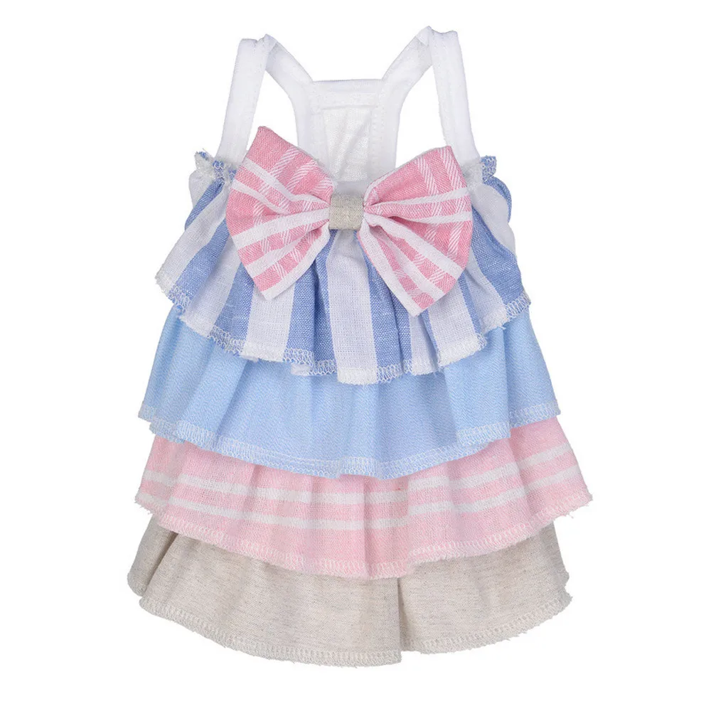 Transer Vestido Perro; сезон весна-лето; юбка-торт с бантом; маленькое платье; костюмы для собак; Модная одежда для домашних животных; 18 Dec14