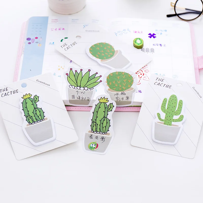 

Kawaii Cactus Sticker Sticky Notes Memo Pads Cute Planner Sticker