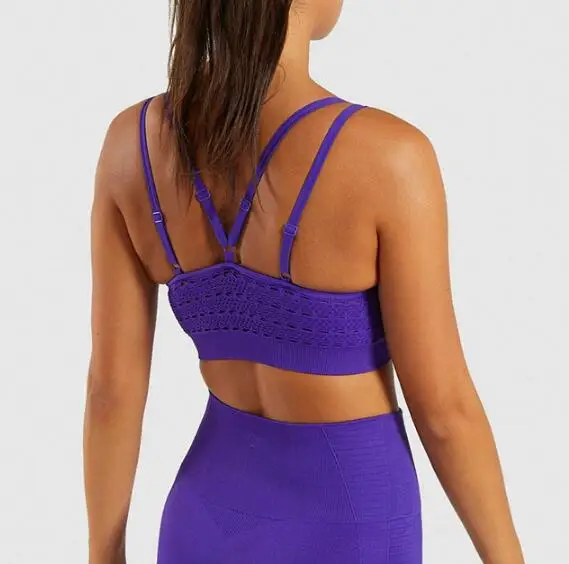 Purple bra A 16 видов стилей для женщин бесшовный спортивный топ Беговая одежда для йоги бюстгальтер со съемными подушечками спортивный бюстгальтер энергия фитнес топы Спортивная одежда - Цвет: Purple bra A