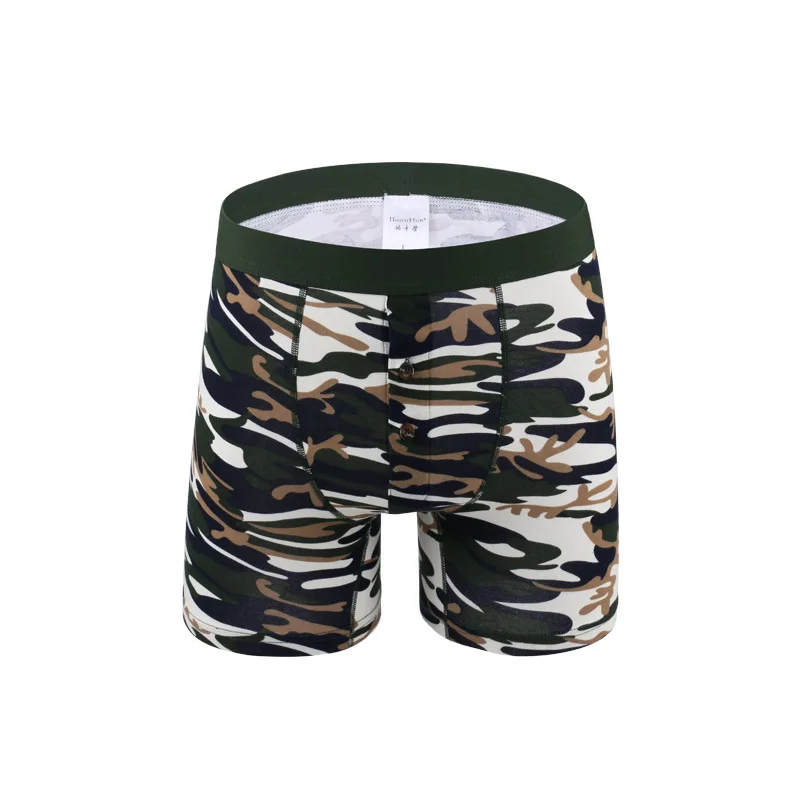 Men's underwear Extra long Men's boxers Men's shorts cotton Camouflage underwear 6 pieces/lot