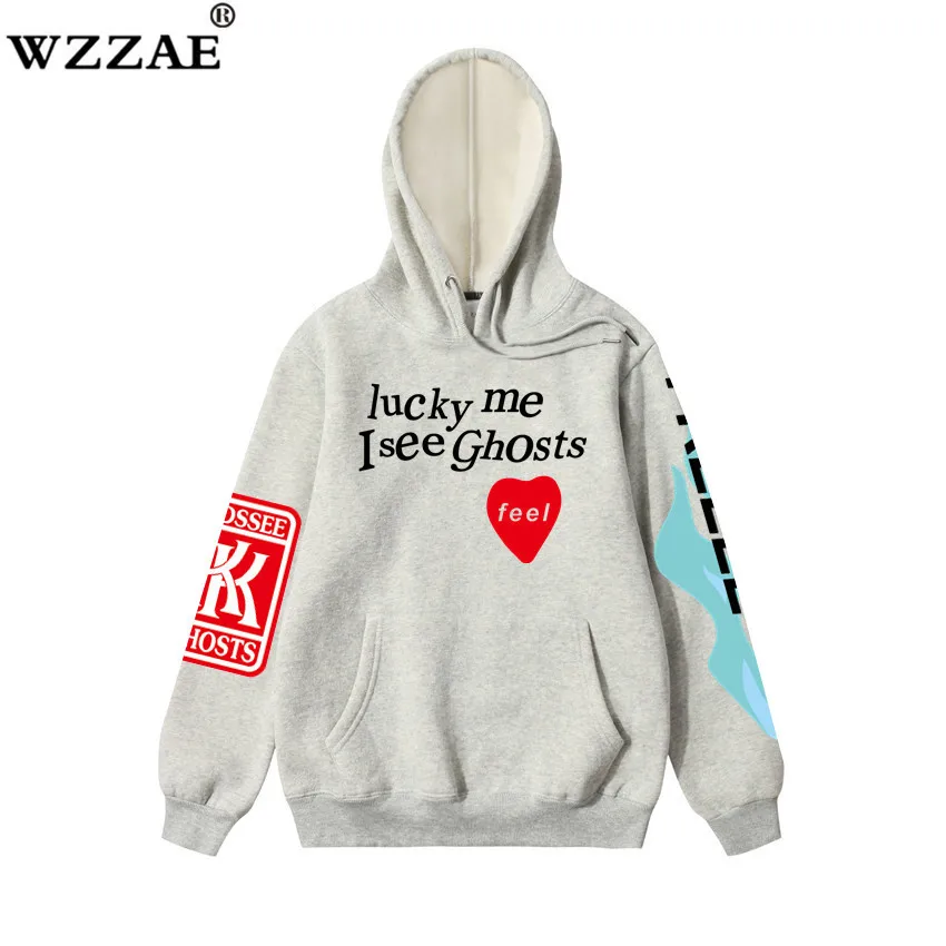 19ss Kanye West/Детские толстовки с капюшоном с изображением призрака для женщин и мужчин; толстовки в стиле хип-хоп; уличная одежда; модная мужская толстовка с капюшоном; пуловер