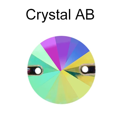 Crystal AB 8 мм-18 мм круглый кристалл AB Цвет Серебряная основа Стразы для шитья узоры, пришивные камни распорные пуговицы для украшения для одежды - Цвет: Crystal AB