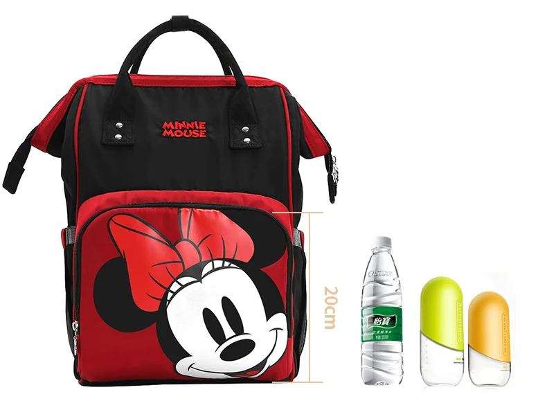 Disney красный рюкзак для подгузников с Минни Маус, сумка для мамы, Женская многофункциональная сумка для подгузников, детская usb-бутылочка, изоляционная Сумка для беременных