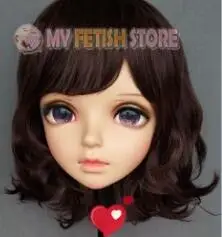 Standard makeup Miao-10) женские милые девушки смолы половина головы кигуруми BJD маска косплей японского аниме ролевая маска Лолиты кроссдресс кукольная маска - Цвет: Standard makeup