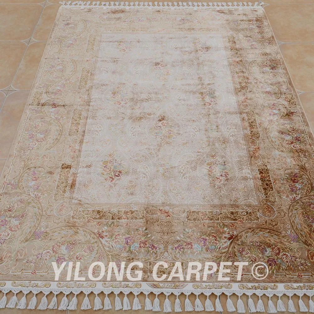 Yilong 5 &quotx 8&quot ручной работы турецкий ковер верблюжий завязанные чистые шелковые