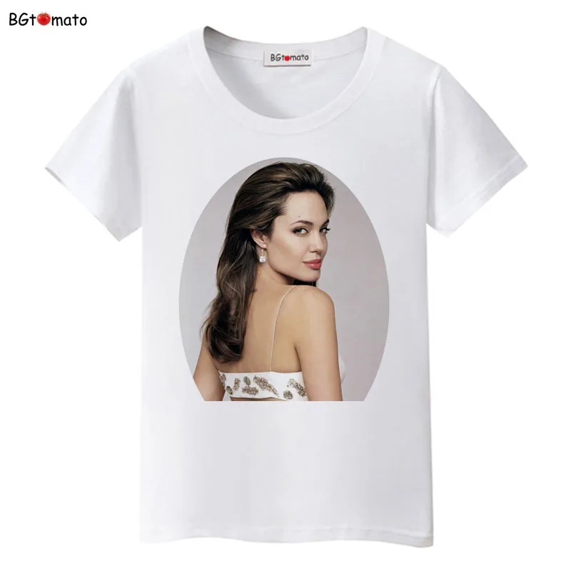 2021 Super star Angelina Jolie T shirt beautiful women popular fashion trend shirts Brand Good quality casual tops