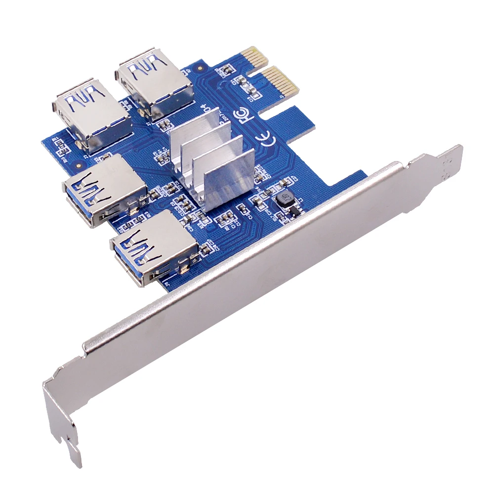CHIPAL 2018 Горячая PCIE PCI E Express Riser Card 1x до 16x1 4 USB 3 0 слот множитель концентратор адаптер