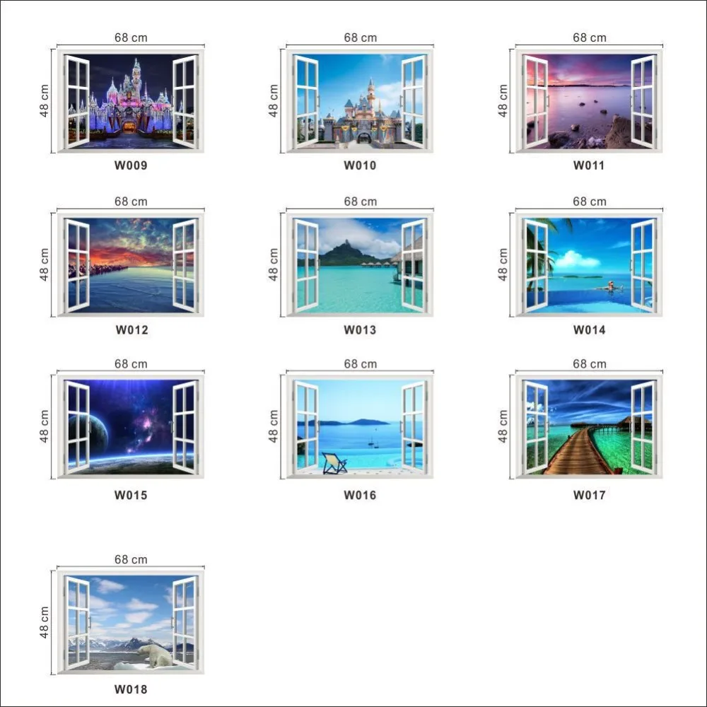 Настенные картины 3D трехмерная настенная наклейка s окно морская для дома отеля