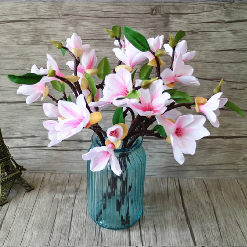 Искусственные цветы мангнолии с 4 головками искусственные орхидеи мотыльком для