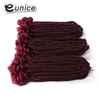 eunice hair for braiding syntheic hair 20strandspack 12inch havana twist middle size ombre purple crochet briads