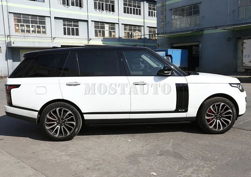 Для Land Rover Range Rover L405 дорожный указатель, брызговик боковая Накладка 2013- 2 шт серебристый/черный