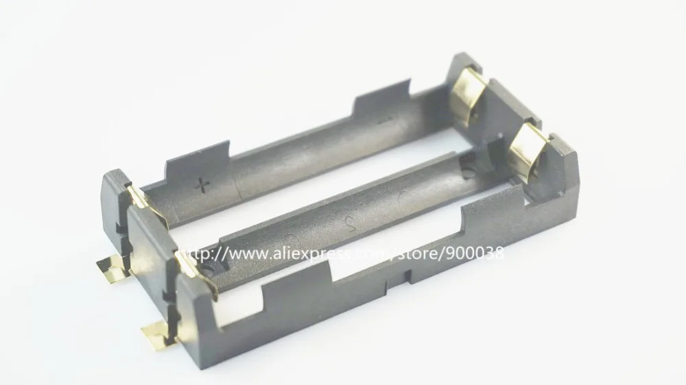 

100 шт. DIY SMD держатели батарей для двух 18650 литий-ионных батарей две 18650 батареи с бронзовые Значки 1 место размещения SMD PCB