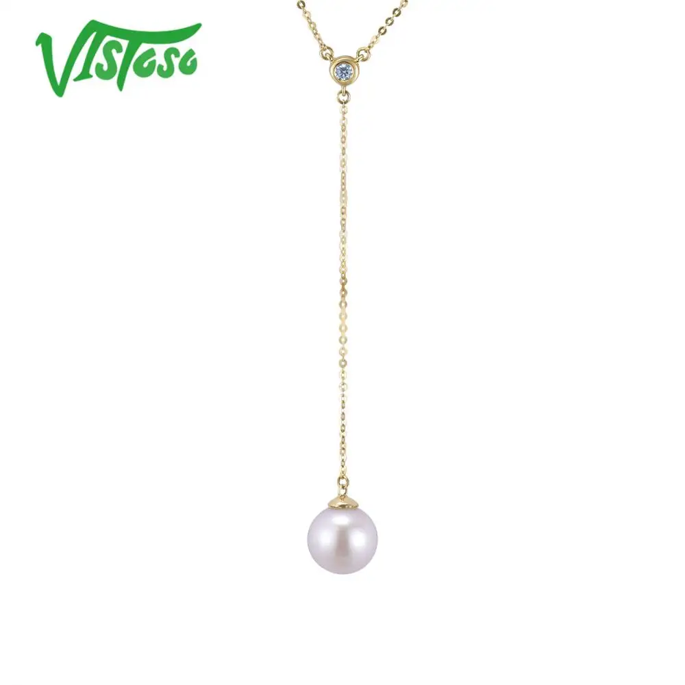 Женское золотое ожерелье с бриллиантами VISTOSO из белого и желтого золота 14 к 585