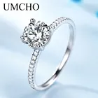 Женские свадебные кольца UMCHO из стерлингового серебра 925 пробы с кубическим цирконием, брендовые ювелирные украшения для помолвки и вечеринки
