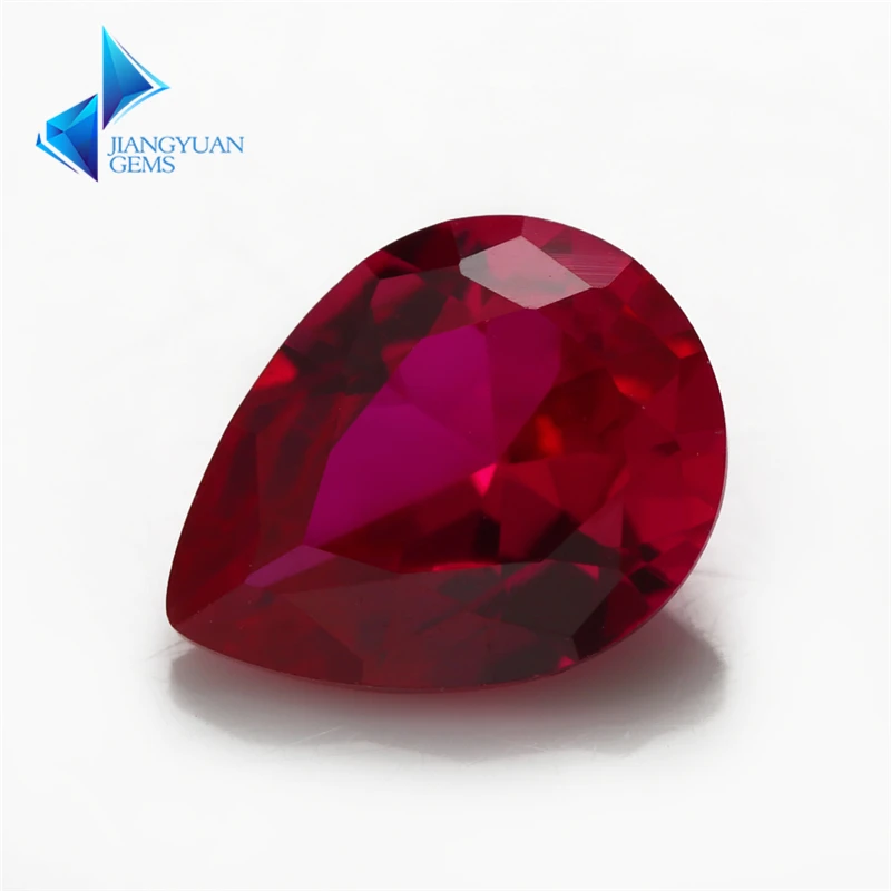 

Size 3x5~13x18mm Pear Cut 8# 3# 5# Red Stone Synthetic Corundum Gems stone For Jewelry