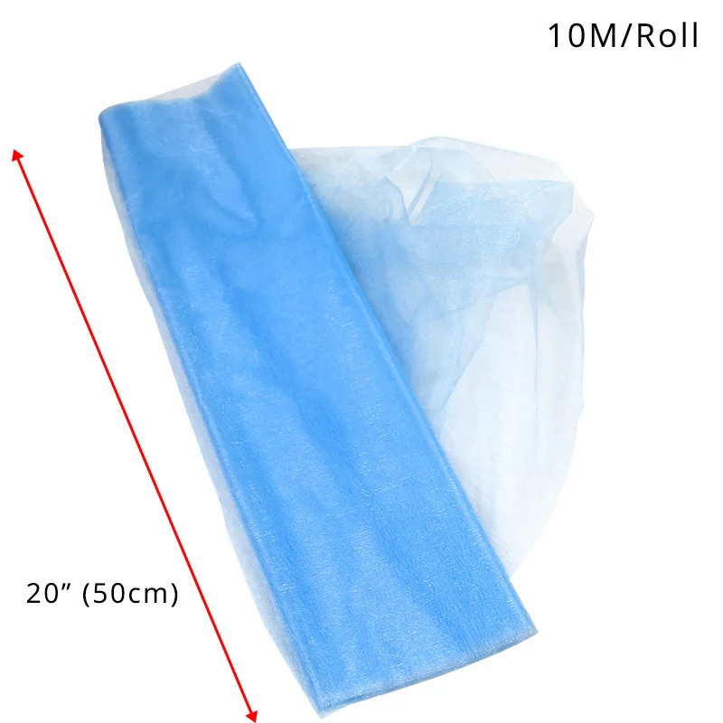 sky blue 50x10 см органза со стразами свадебная пряжа Тюль рулон отвесный день рождения, мероприятие, вечеринка поставки Гавайские Свадебные украшения для вечеринки - Цвет: sky blue