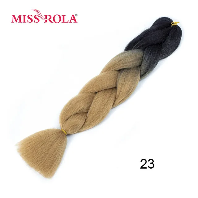 Miss Rola, 100 г, ультра большой Плетеный вязаный крючком, волосы для наращивания, 1 шт., 89 цветов, Ombre, синтетические, на крючках, косички, цвет волос - Цвет: #27