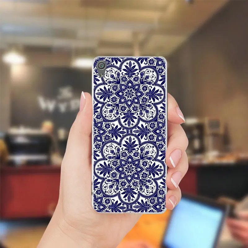 Красивая мандала цветок печати Мягкий силиконовый чехол для телефона sony Xperia Z Z1 Z2