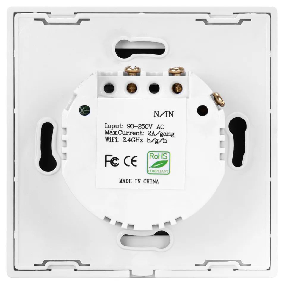 

EU Standard eWelink app 2 Gang 1 way Wifi Control Switch via Android IOS,Wireless Control Light Touch Wall Switch for Smart Home