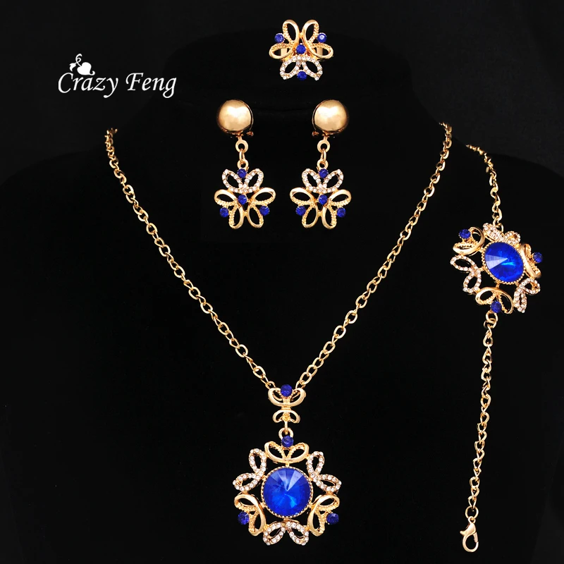 Африканские Ювелирные наборы золотистого цвета драгоценный камень подвески в